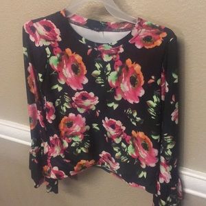 Little girl layering shirt